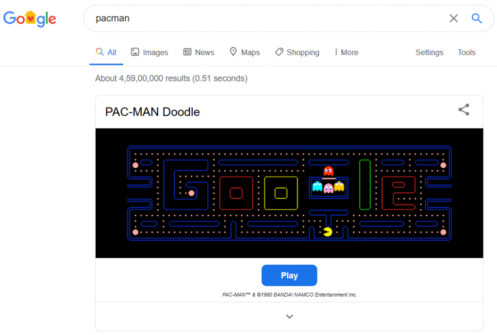 Pac Man Google Game