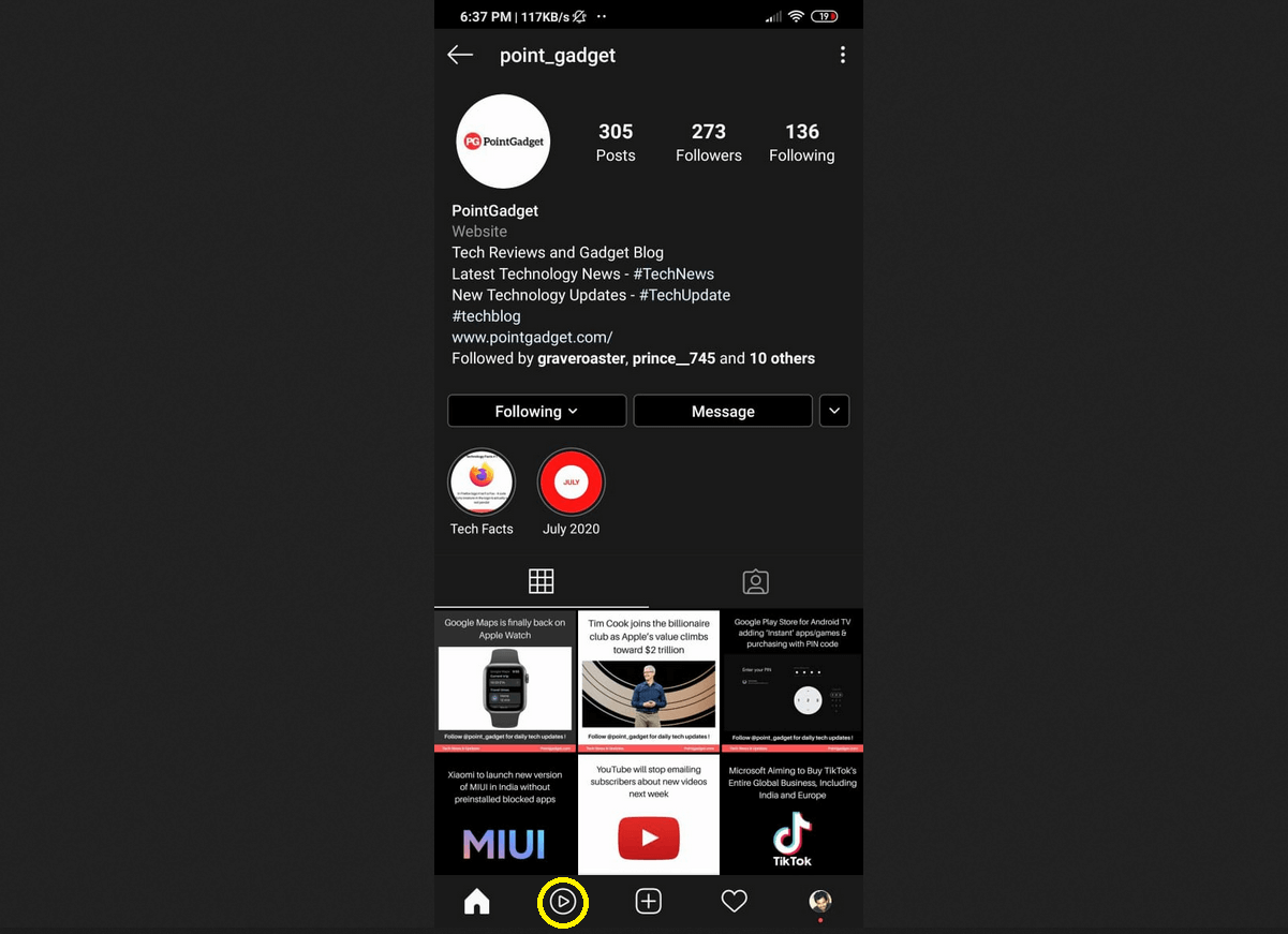 instagram-reels-navigation-bar